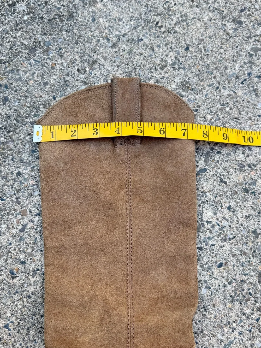 Zara Split Suede Leather Knee-High Cowboy Boots Tan-Brown Pointed Toe Size 6